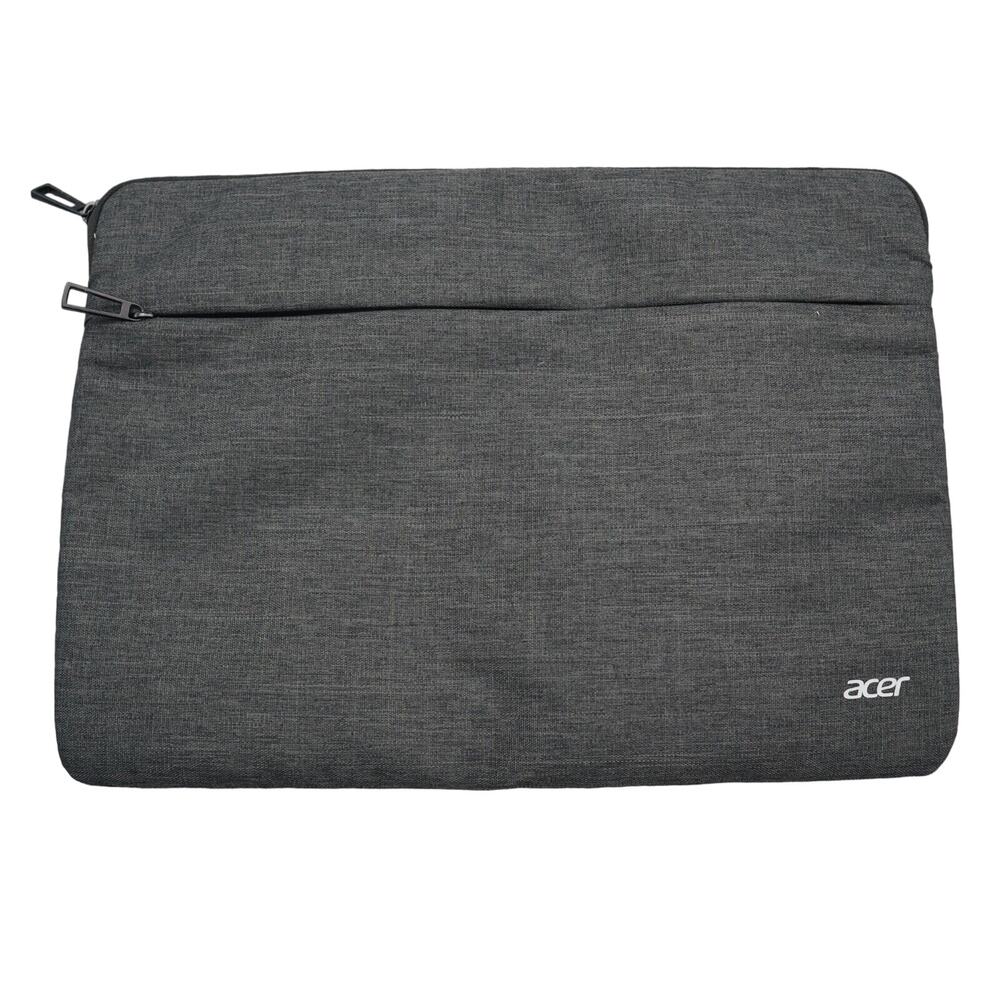 Acer Laptop Electronic Tablet Gray Heathered Sleeve Pocket Zip Closure 16x11.5